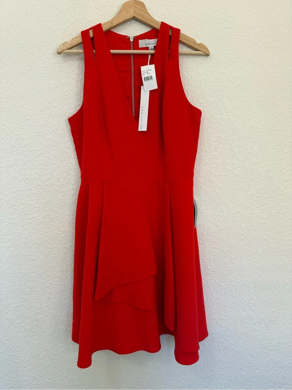 Adelyn Rae‎ | Nordstrom NWT Red Fit & Flare Dress | Side Pockets | Large - Picture 8 of 12